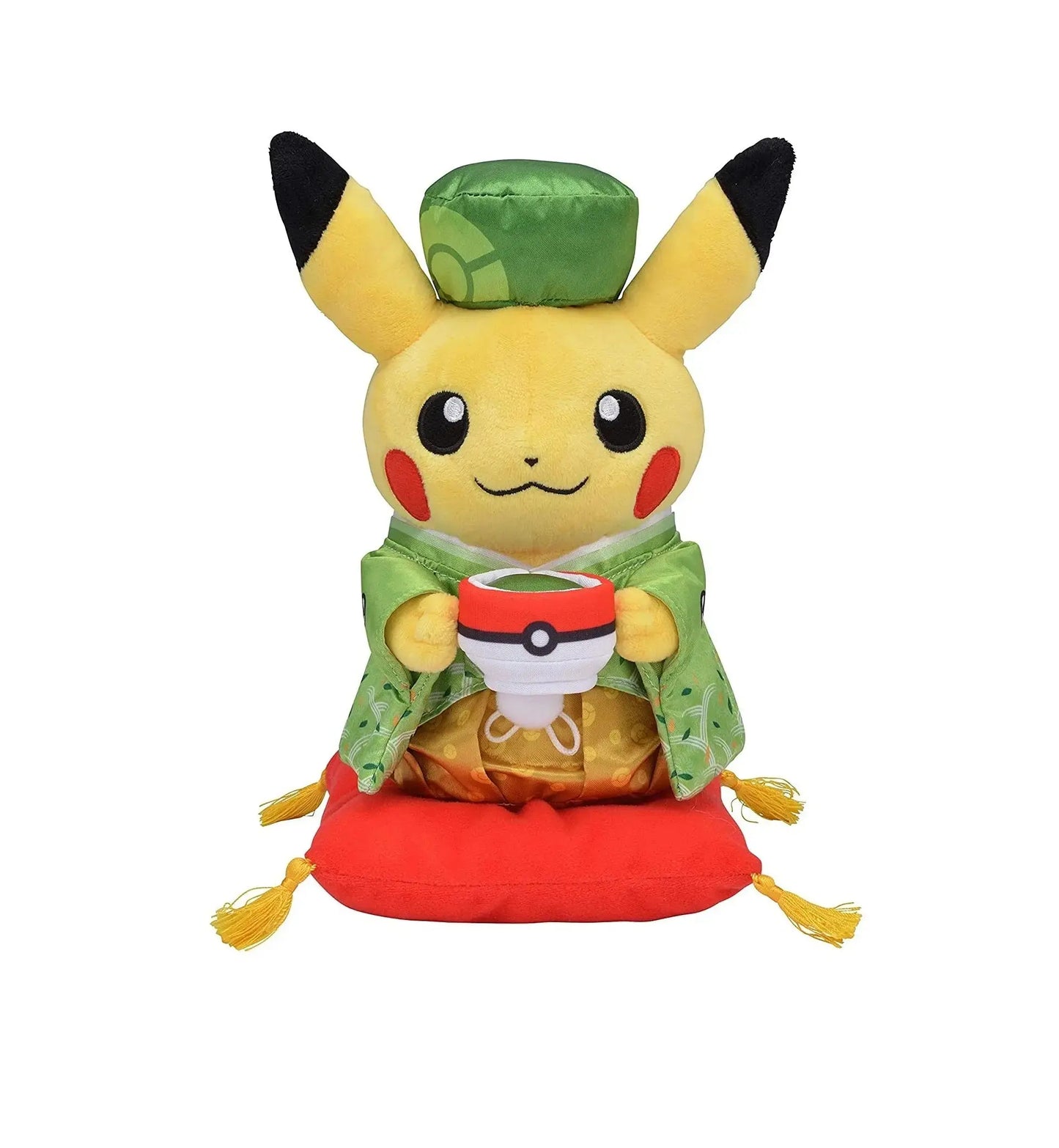 Peluche Pikachu Tea Party Vert (Pokémon Center Kyoto) Akira