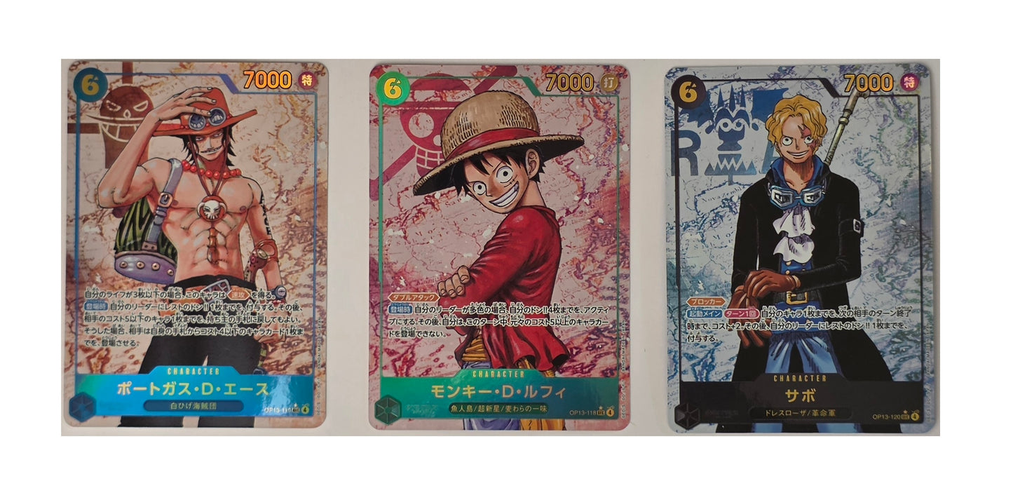 Luffy & Ace & Sabo / OP13 Leaders Para (Japonais Ex+)